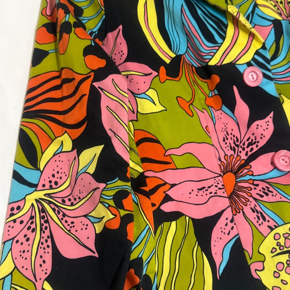 RARE Russell Kemp New York Womens Blazer Jacket Size 8 Floral Print Button Front - Picture 7 of 14